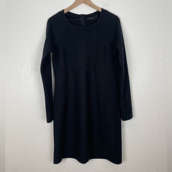 prAna Black Macee Long Sleeve Jaquard Knit Dress Size Large - Picture 2 of 4